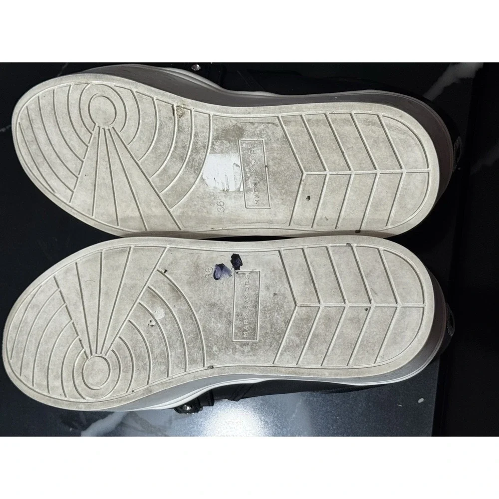 Marc Jacobs Wright Black Embellished Platform Slip-on Sneakers Sz Eu 38 US 7.5/8